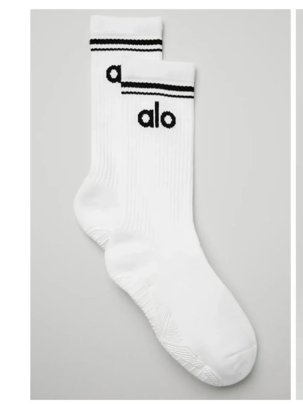 ALO Yoga Women's Throwback Barre Sock White/Black | Size M/L (8-11) | Brand New